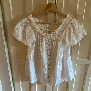 Anthropologie white cotton top